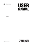 Zanussi ZRG11600WA Under Counter Fridge in White User Manual