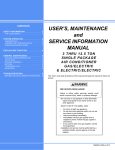 USER`S, MAINTENANCE and SERVICE INFORMATION MANUAL 3