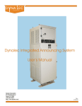 Dynalec Integrated Announcing System User`s Manual Dynalec