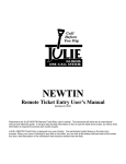 NEWTIN Remote Ticket Entry User`s Manual