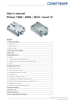 User`s manual Primor 1000 / 3000 / 3010 / Level 15