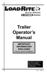 Trailer Operator`s Manual