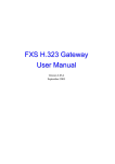 FXS H.323 Gateway User Manual (2FXS, 2AFXS