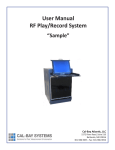 User Manual RF Play/Record System &ldquo;Sample&rdquo; - Cal