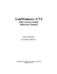 LabWindows/CVI PID Control Toolkit Reference Manual