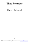 Time Recorder User Manual