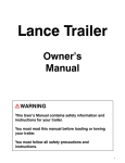 2013 Lance Travel Trailer Owners Manual