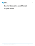 Supplier Connection User Manual: