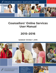 Counsellors` Online Services User Manual 2015–2016
