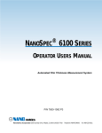 nanospec® 6100 series operator users manual