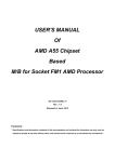 USER`S MANUAL Of AMD A55 Chipset Based M/B for Socket FM1