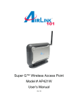 Super G™ Wireless Access Point Model # AP421W User`s Manual