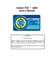 Gerber P2C™ 1600 User`s Manual