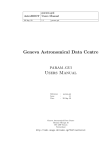 Geneva Astronomical Data Centre param gui Users Manual