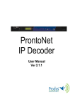 Prontonet IP Decoder User Manual v211