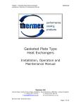 Gasketed Plate Heat Exchangers Installation & Operation Manual