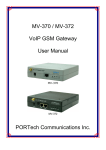 MV-370 / MV-372 VoIP GSM Gateway User Manual PORTech