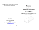 User Manual for Pro-Mat-2 mattress