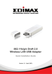 802.11b/g/n Draft 2.0 Wireless LAN USB Adapter