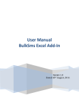 User Manual RouteSms SmsPlus Excel Add-In