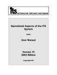 Operational Aspects of the ITS System User Manual Version 12