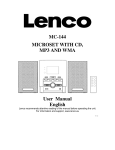 MC-144 MICROSET WITH CD, MP3 AND WMA User Manual English