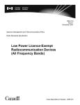 Low Power Licence-Exempt Radiocommunication Devices