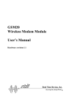 GSM20 Wireless Modem Module User`s Manual
