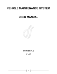 VEHICLE MAINTENANCE SYSTEM USER MANUAL