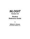 NLOGIT Student User`s Manual - NYU Stern School of Business