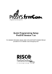 Quick Programming Setup ProSYS Version 7.xx