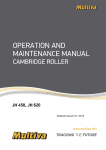 OPERATION AND MAINTENANCE MANUAL