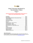 Video Production Standards for Demonstration Videos