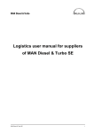 Logistics user manual for suppliers of MAN Diesel & Turbo SE