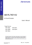 QB-RL78D1A2 In-Circuit Emulator User`s Manual