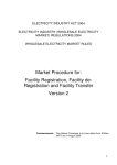 Market Procedure for: Facility Registration, Facility de