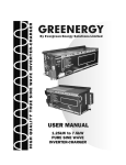 Greenergy GSW Sine Wave Inverter-Charger User Manual