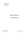 Model 10 Recorder USER MANUAL