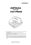 Roland MPX-80 Metaza Users Manual
