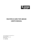 ROUTER-B CARD FOR AM3440 USER`S MANUAL
