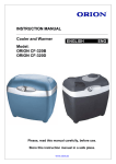 INSTRUCTION MANUAL Cooler and Warmer Model: ORION CF