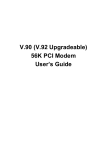 V.90 (V.92 Upgradeable) 56K PCI Modem User`s Guide