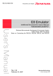 E8 Emulator Additional Document for User`s Manual Notes