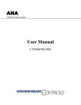 User Manual - Contemporary Controls