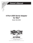Owner`s Manual 4-Port USB Serial Adapter for Mac®