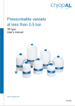 Pressurisable vessels at less than 0.5 bar