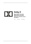 Dolby E Decoder DP572 User`s Manual