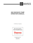 IS25 Isocratic Pump Operator`s Manual