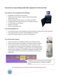 Instructions for using Tandberg Audio Video equipment in