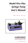 Model Pico Plus Syringe Pump User`s Manual